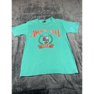 American Eagle Golf‎ Tshirt Vintage 90s A.E.O. Outfitters Green Men Tee Size M